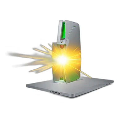laser beam coming out of a macbook sticker