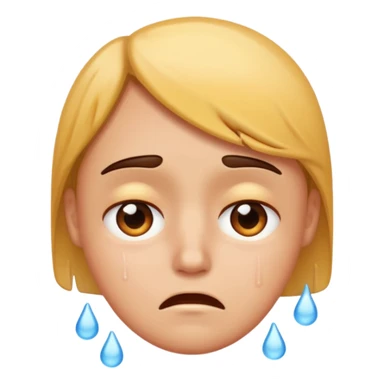 sad emoji with sweat sticker
