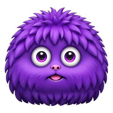 A round fluffy monster with big sparkling eyes sticker