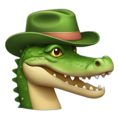 Crocodile wearing a hat sticker