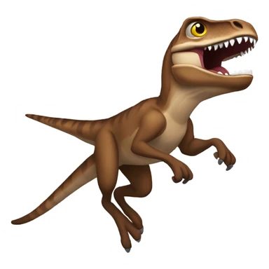 Brown raptor jumping  sticker