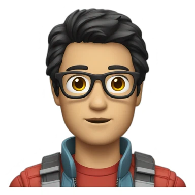 Marty McFly with black hair sticker