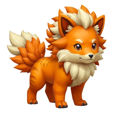 Vulpix-Arcanine-Fakémon-hybrid-creature (full body)  sticker