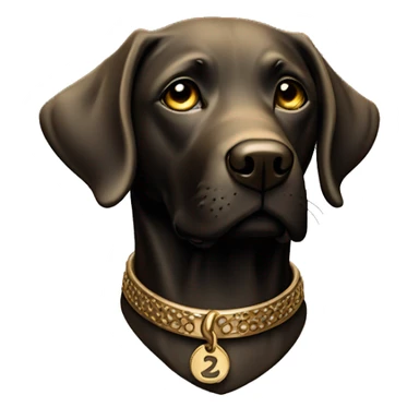 Labrador noir bronze collar sticker