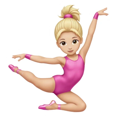 Pink dancer-gymnast with blonde hair (kids) sticker