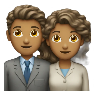 two people working together sticker