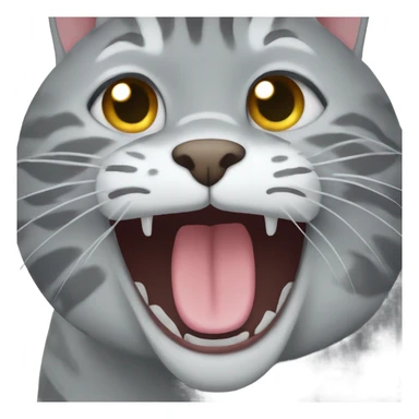 Grey tabby cat hissing  sticker