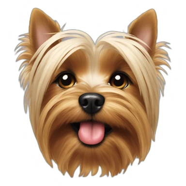  Yorkie licking nose  sticker