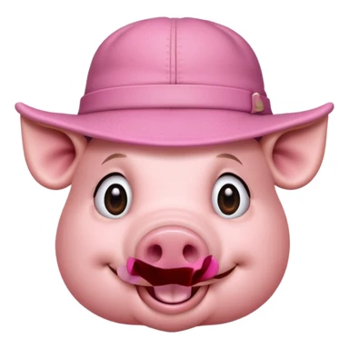 pig wear hat sticker