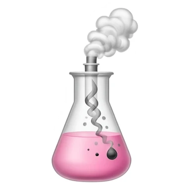 pink beaker with smoke no face one tube sticker
