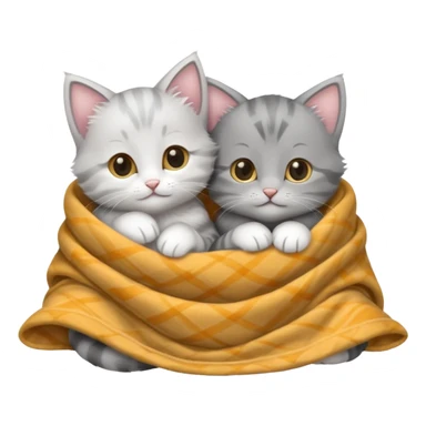 Two kittens snuggling cozy in blanket sticker