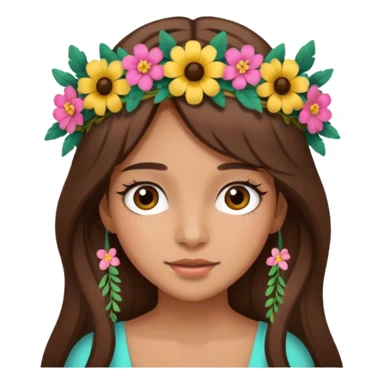 latina girl with long brown hair and lashes sticker
