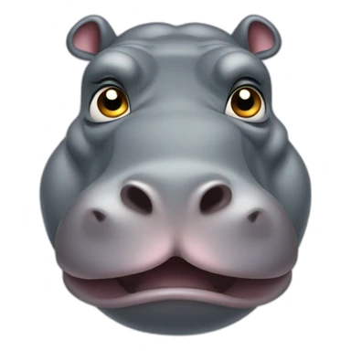 hippopotamus raised eyebrow sticker