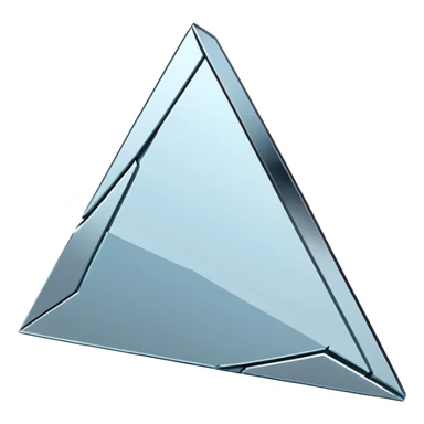 broken mirror shard emoji, sharp chrome edges, high contrast reflections, futuristic minimal 3D style, isolated on white sticker