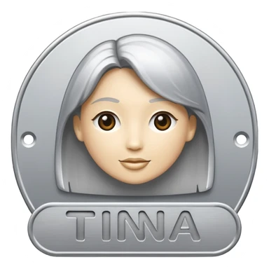 name plate that says “tina” sticker