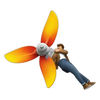 colorful propeller topples a man to death sticker