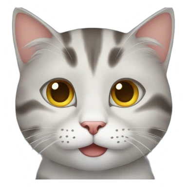 cat with a big smile and in a phone call sticker