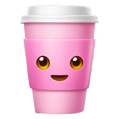 Pink coffee cup sticker