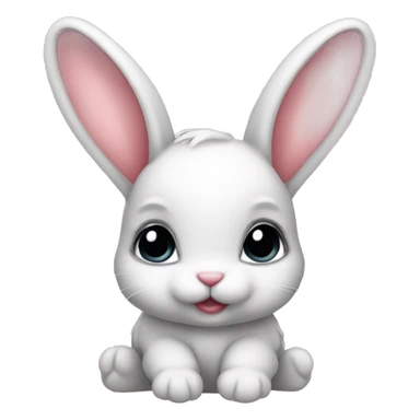 Baby bunny with coquette bow on ear sticker