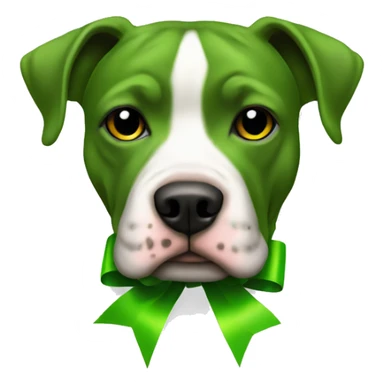 Green ribbon on Pitbull just head no body sticker