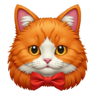 cat head with a red bowtie sticker