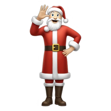 Full height Actively gesturing with hands pale skin Santa Claus sticker