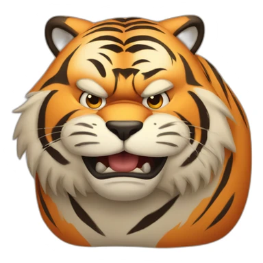 fat and angry tiger sticker