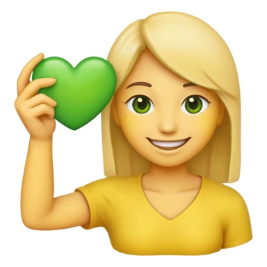 emoji holding a green heart  sticker