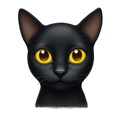 black cat with yellow eyes and ears down sticker