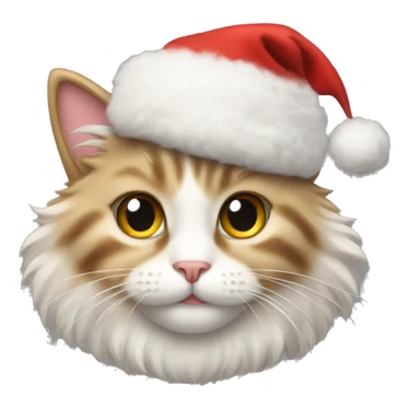 Fluffy cat in christmas sticker