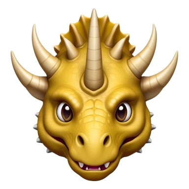 Cinematic Comical Triceratops Portrait Emoji, Head tilted dramatically with an exaggeratedly shocked expression, featuring a stout, armored body with three comically exaggerated horns and a frilled head, wide, comically expressive eyes full of playful disbelief, Simplified yet hilariously expressive features, highly detailed, glowing with a slightly sassy prehistoric glow, high shine, dramatic yet playful, stylized with an air of cheeky dinosaur mischief, soft glowing outline, capturing the essence of a meme-worthy Triceratops that looks ready to side-eye its way into viral fame! sticker