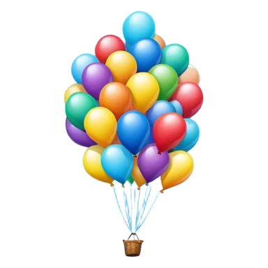 Colorful balloons floating upward in the blue sky sticker