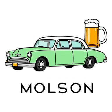 moloson canadian beer car sticker