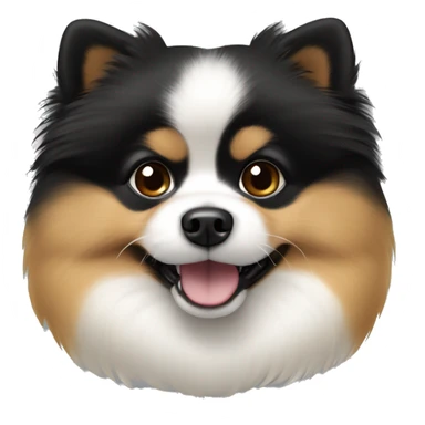 Tricolor pomeranian (black and tan face with white body) sticker