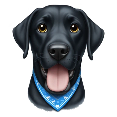 Large Black Lab dog in a Detroit Lions bandana  sticker