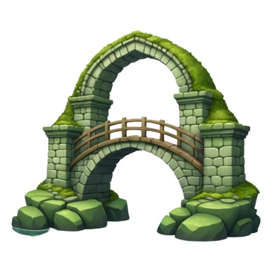 fantasy stone bridge over water sticker