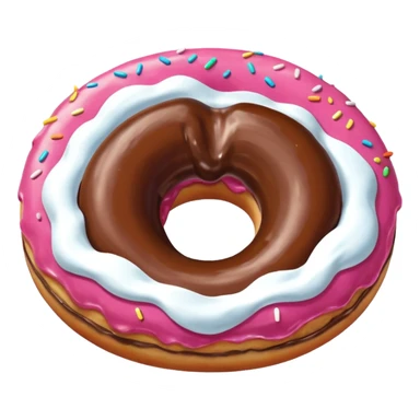 Powdered donut filled with nutella sticker