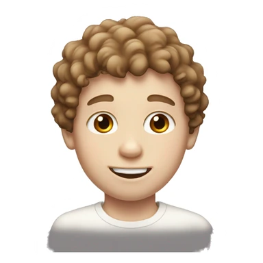 pale boy with brown curly hair and rosy cheeks sticker