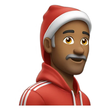 santa in red adidas hoodie sticker
