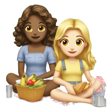 3 Girls picnic  sticker