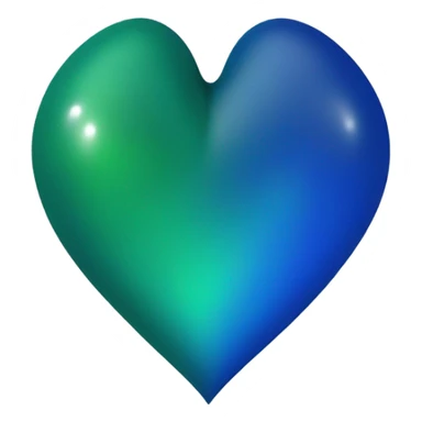 Blue and green heart sticker