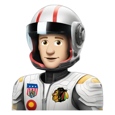 Fancy disco futuristic Jonathan Toews in spaceship sticker