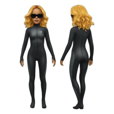 rihanna wearing a wetsuit hyperrealistic sticker