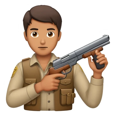 Man with gun sticker