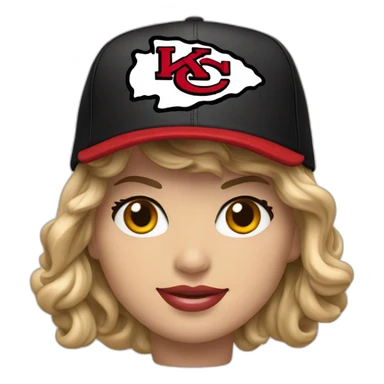 Taylor swift in a Kansas City chiefs hat sticker
