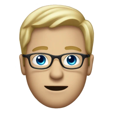 Dirty blond hair man with blue eyes and eyeglasses sticker