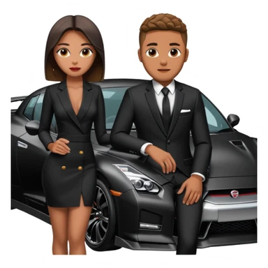 josh king jetset madrid the millionaire internet celebrity panel rank founder and instagram model girlfriend Tefi in Nissan GTR  sticker