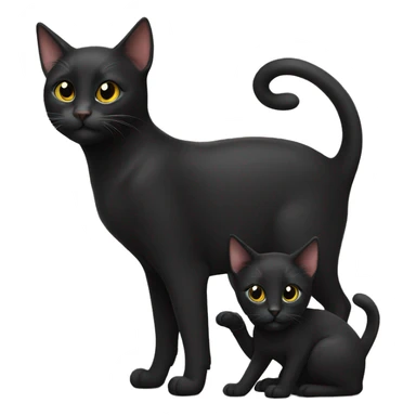 Two black cats with kittens sticker