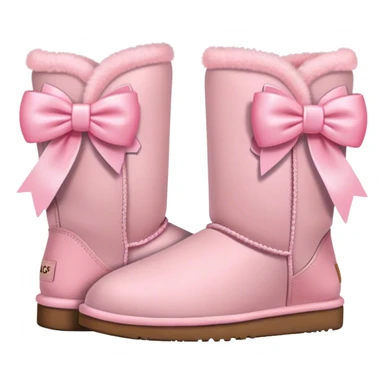 2 light pink Uggs with 2 light pink bows sticker