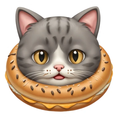 Ağlayan üzgün simit yiyen kedi sticker